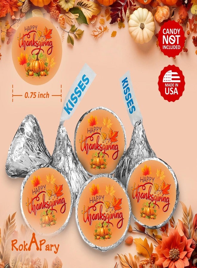 RokAPary 216 Thanksgiving Kisses Stickers Labels, Stickers for Party Decorations, Gift Tags, Wrappers, Friendsgiving Themed Party Favors Decor for Kisses. Made in USA - Image 3